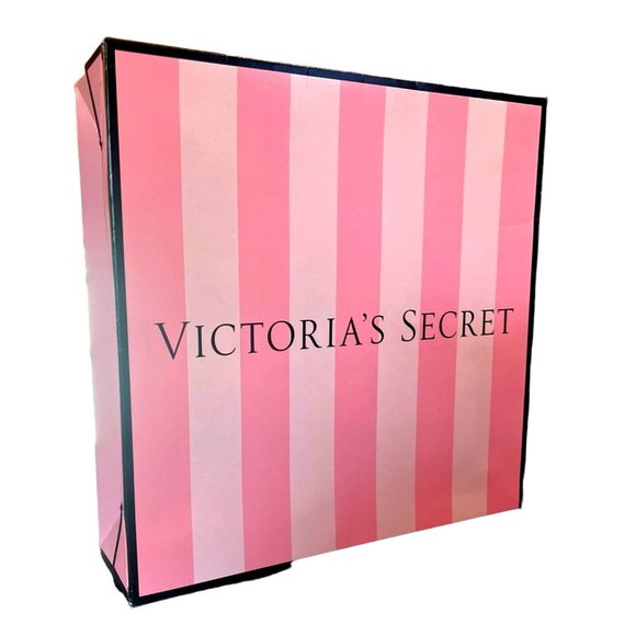 4 Victoria's Secret Gift Boxes Pink Stripes Logo Black Trim Victoria Secrets - Picture 2 of 4